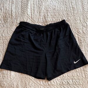 Nike Black Performance Running Shorts with White Swoosh